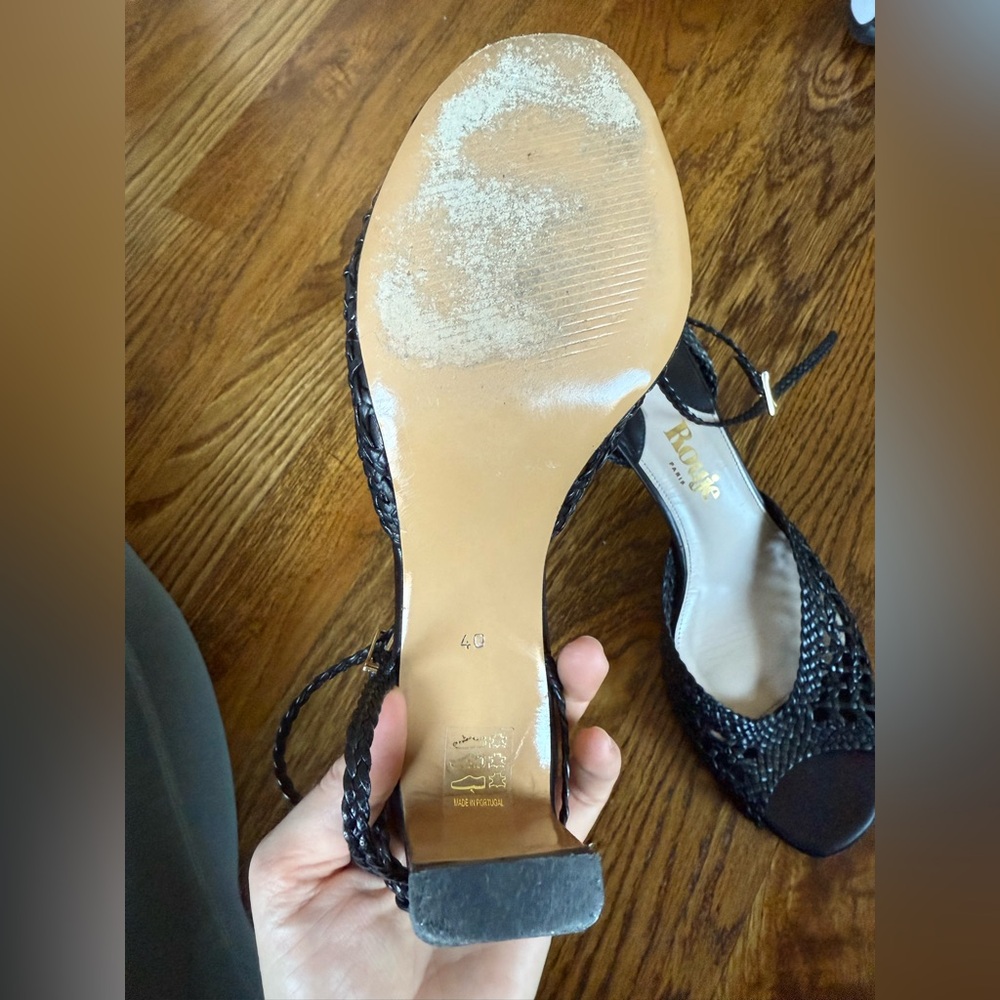 Rouje Black Woven Sandals - Picture 2 of 5